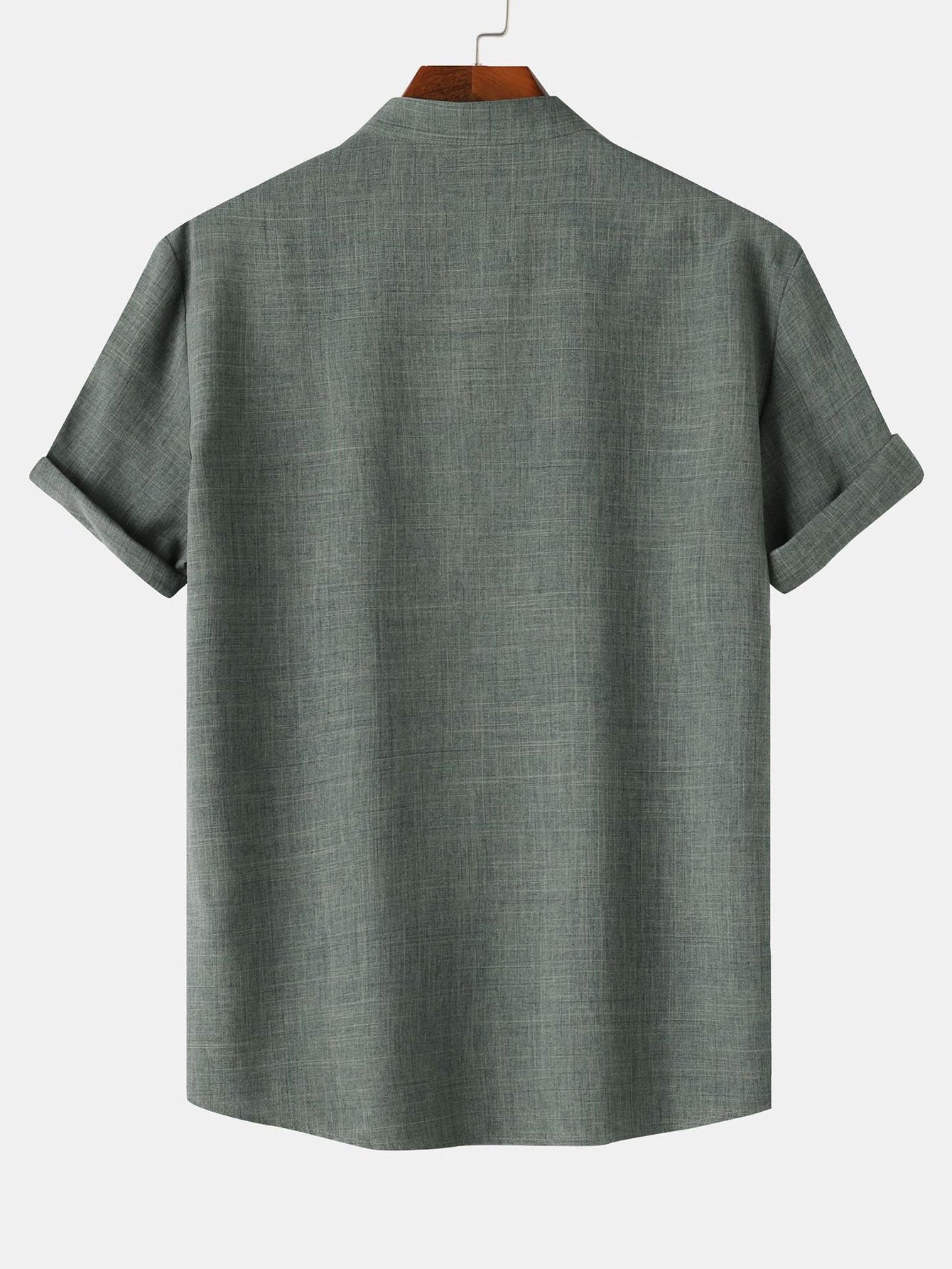 Short Sleeve Linen Henley Shirt