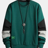 Color Block Sweatshirt & Jogger Pants with Pintuck Set