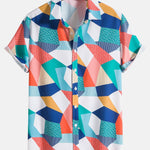 Color Block Geometric Print Shirt