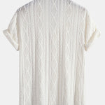 Geometric Jacquard Eyelet Cuban Shirt