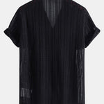 Textured Cuban Shirt & Straight Leg Linen Pants Set