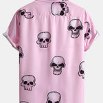 Skull Print Button Up Shirt