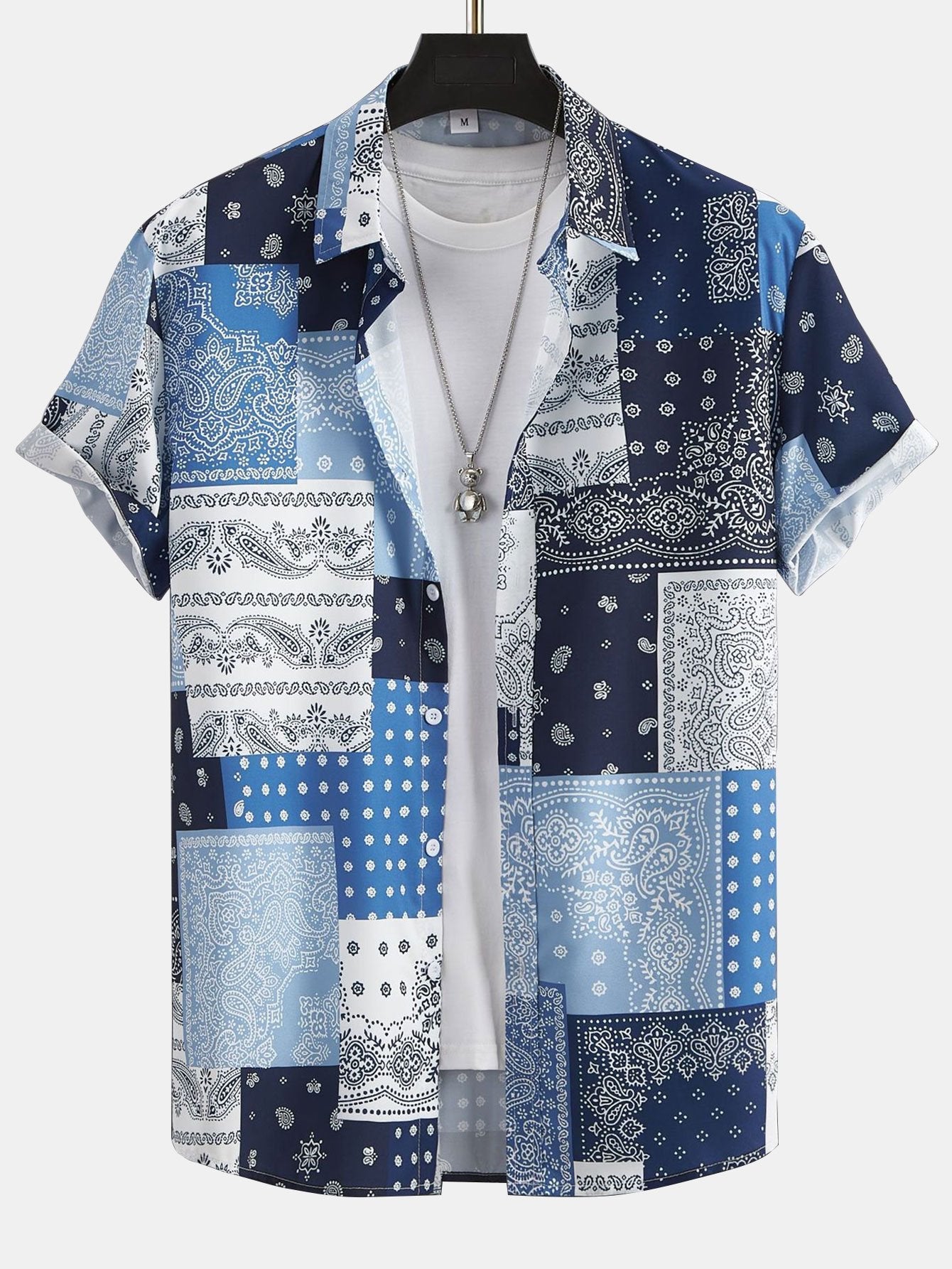 Paisley Patchwork Print Button Up Shirt