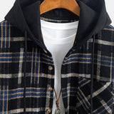 Relax Fit Heavy Weight Flannel Plaid Hooded Shirt