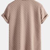Houndstooth Jacquard Cuban Shirt & Straight Leg Linen Pants Set