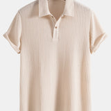 Short Sleeve Waffle Knit Polo