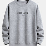 Paris Slogan Print Relax Fit Crew Neck Sweatshirt & Jogging Pants Set