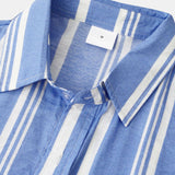 Stripe Print Shirt & Swim Shorts Set