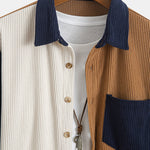 Corduroy Patchwork Shirt & Straight Leg Corduroy Pants Set