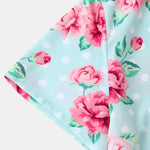 Floral Polka Dot Print Revere Collar Shirt