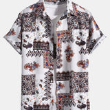Paisley Patchwork Print Button Up Shirt