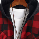 Flannel Fleece Lined Hooded Shirt
