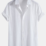 Linen Cotton Shirt & Straight Leg Linen Cotton Blend Pants Set