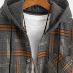 Relax Fit Heavy Weight Flannel Plaid Hooded Shirt