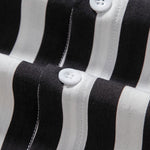 Striped Stand Collar Shirt & Swim Shorts Set