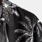 Palm Tree Print Shirt & Swim Shorts Set