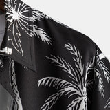 Palm Tree Print Shirt & Swim Shorts Set