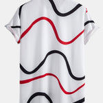 Line Print Button Up Shirt