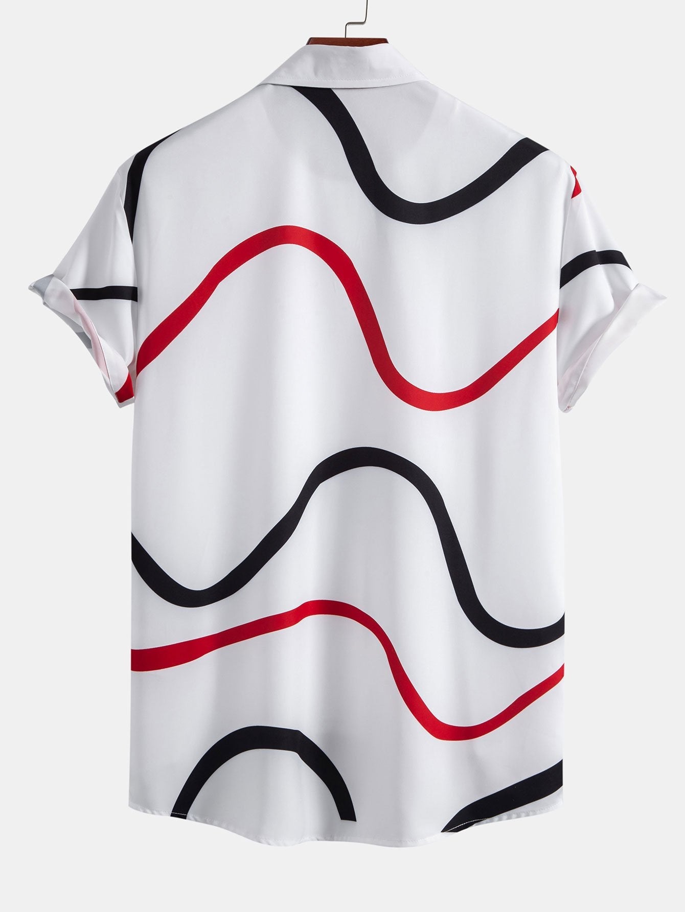 Line Print Button Up Shirt