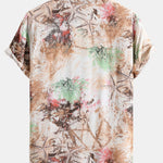 Viscose Botanical Abstract Print Button Up Shirt