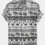 Elephant Print Button Up Shirt