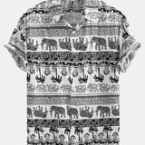 Elephant Print Button Up Shirt