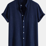 Stand Collar Textured Shirt
