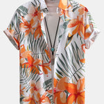 Flower Plants Print Shirt & Swim Shorts Set