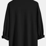 Long Sleeve Muscle Fit Ribbed Stand Collar Shirt