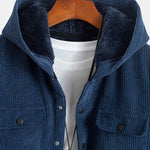 Fleece Lined Corduroy Hooded Overshirt