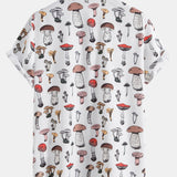 Mushroom Print Button Up Shirt