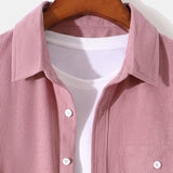 Long Sleeve Flap Pocket Corduroy Shirt