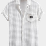 Short Sleeve Waffle Shirt & Waffle Drawstring Shorts Set