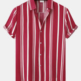 Stripe Print Shirt & Swim Shorts Set