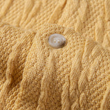 Knitted Geometric Textured Cuban Shirt & Man Mid Length Drawstring Swim Set