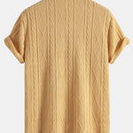 Knitted Geometric Textured Cuban Shirt