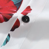 Tropical Floral Print Button Up Shirt