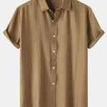 Short Sleeve Textured Button Up Shirt
