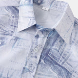 Denim Print Button Up Shirt