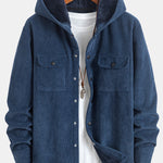 Fleece Lined Corduroy Hooded Overshirt