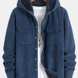 Fleece Lined Corduroy Hooded Overshirt