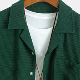 Long Sleeve Waffle Cuban Collar Shirt