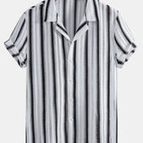 Striped Cutout Cuban Shirt