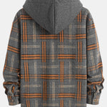 Relax Fit Heavy Weight Flannel Plaid Hooded Shirt