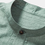 Long Sleeve Half Button Fly Henley Collar Shirt