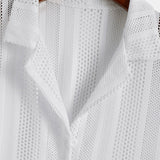 Mesh Textured Shirt & Straight Leg Linen Pants Set