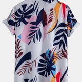 Leaf Color Block Print Shirt & Swim Short Set