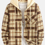 Relax Fit Heavy Weight Flannel Plaid Hooded Shirt