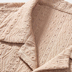 Geometric Jacquard Textured Cuban Shirt