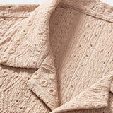 Geometric Jacquard Textured Cuban Shirt